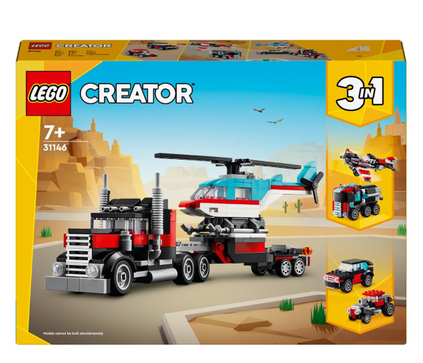LEGO Creator 3 w 1 Ciężarówka z platformą i helikopterem 31146 - 1202658 - zdjęcie